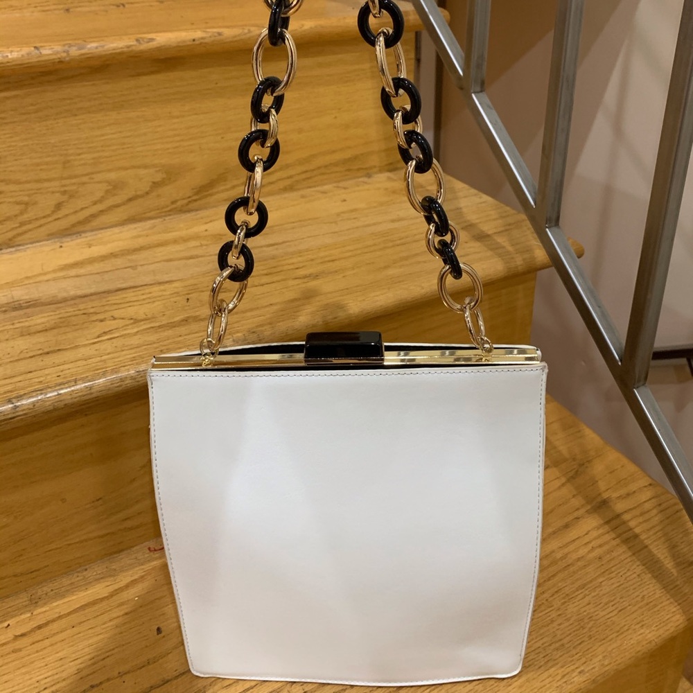 ASOS White Frame Bag with Statement Strap